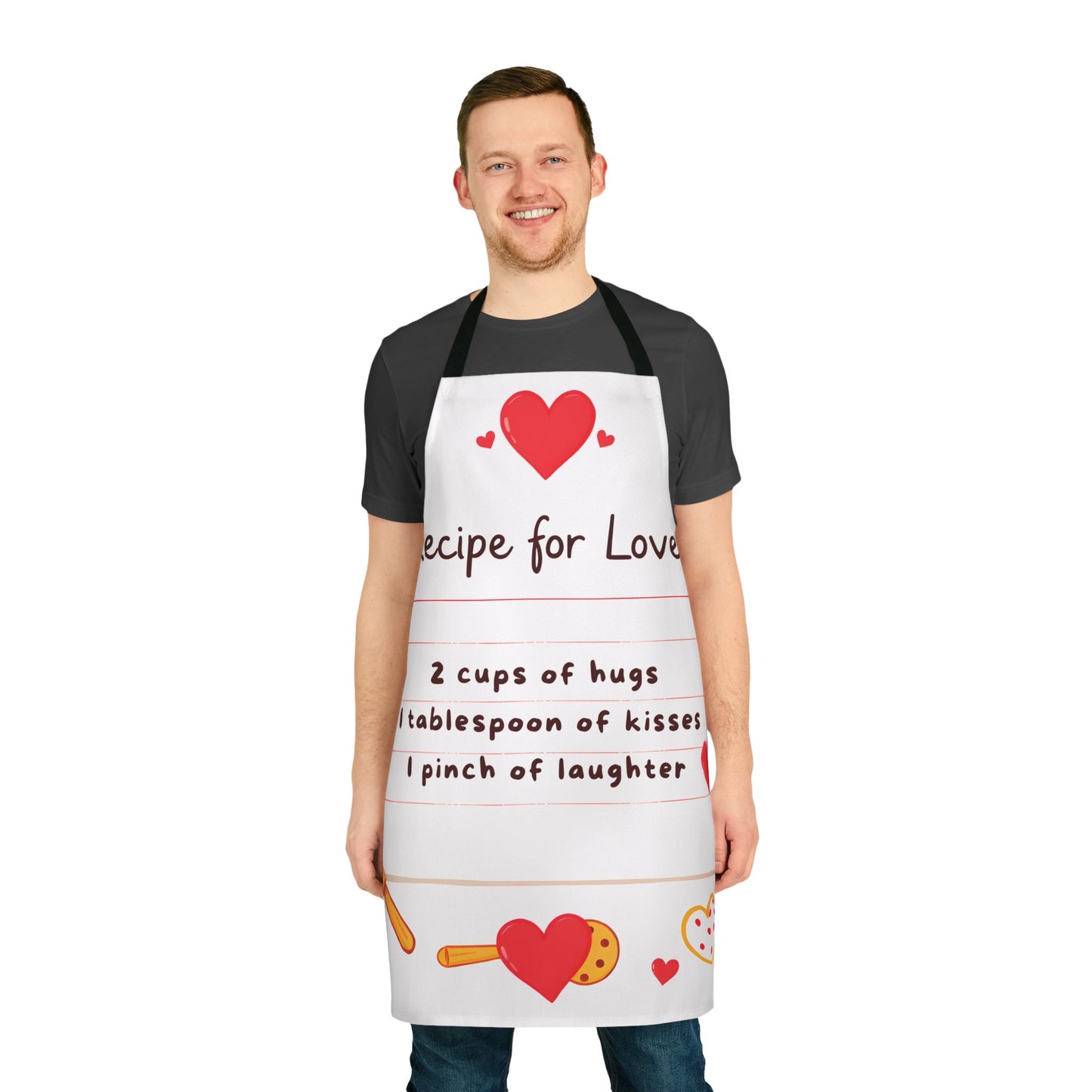 Recipe for Love Apron with 5-Color Straps - Cute Cooking Gift for Couples – Celebrate Valentine’s Day in Style