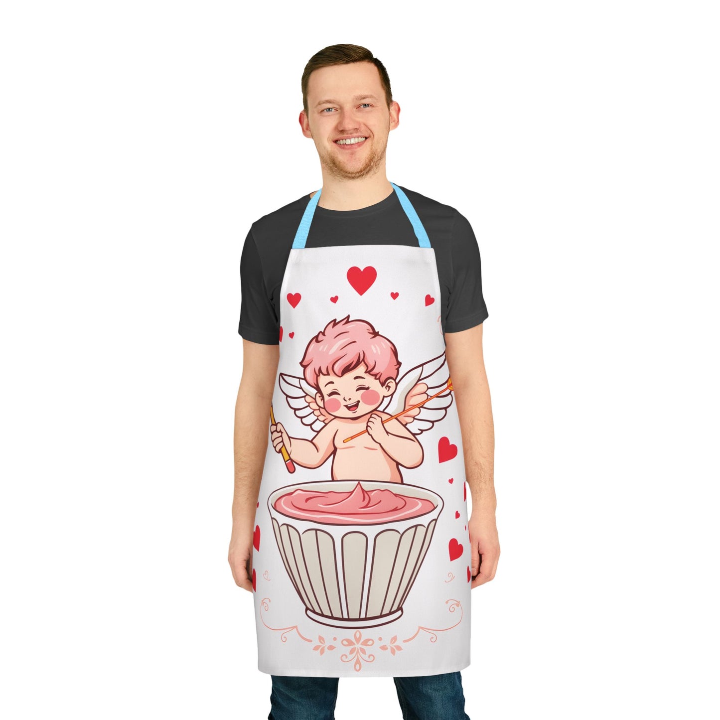 Cute Cupid's Kitchen Baking Apron - 5-Color Straps for Valentine's Day