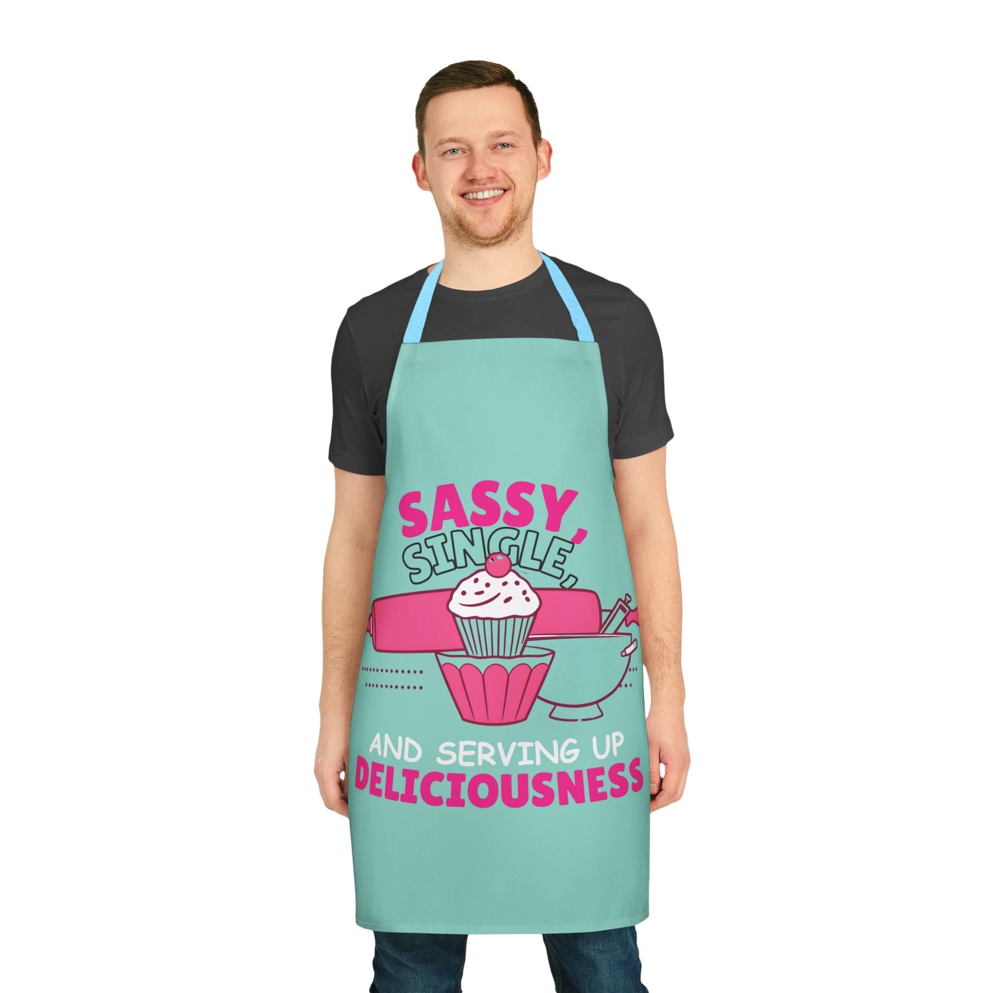 Sassy Single and Serving Up Deliciousness Apron – Fun Colorful Kitchen Gift for Confident Cooks