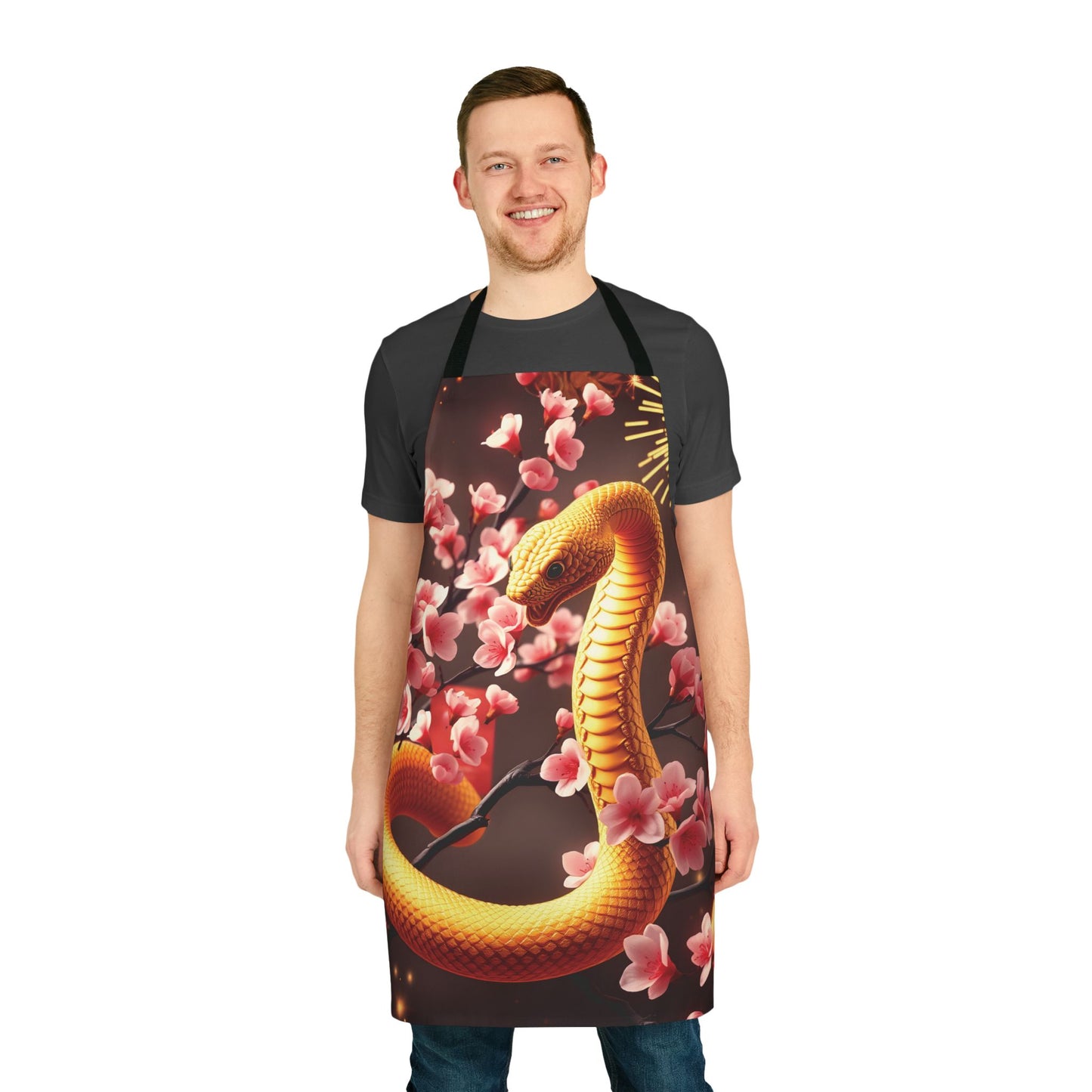 Golden Prosperity Snake Apron - Celebrate Chinese New Year in Style