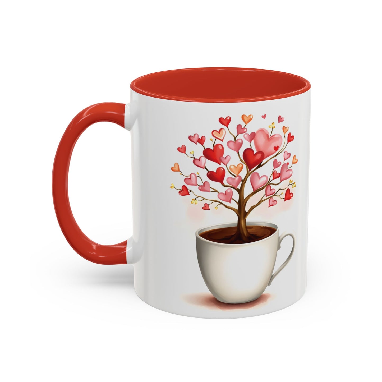 Heart Tree Ceramic Coffee Mug - Romantic Gift for Valentine’s Day & Love Celebrations in 8 Vibrant Colors